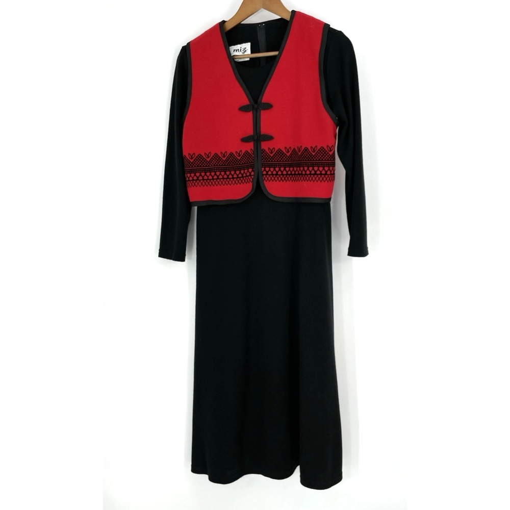Vintage Miz California Dress Womens‎ 6 Vest Dress Set Maxi Long 90s Y2K